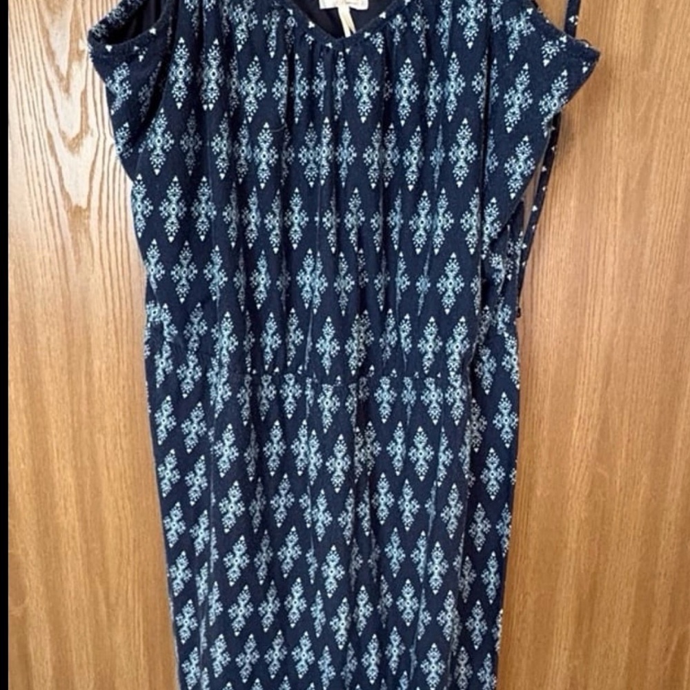 Navy Blue Patterned Women's Dress